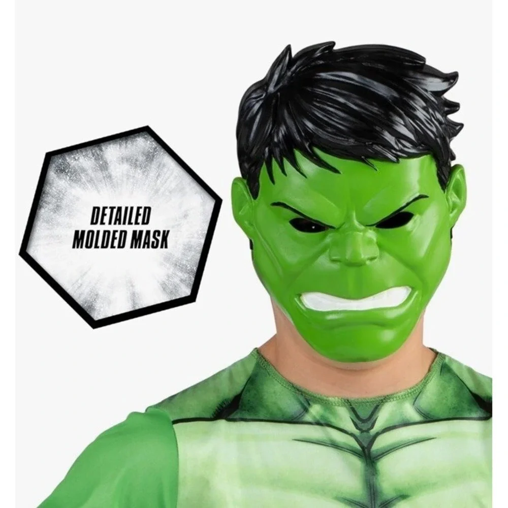 MARVEL The Hulk Avengers Jumpsuit Mask Costume Cosplay Child L (12-14) *NEW*